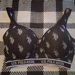 U.S. Polo Assn. Black and White Women's Bra